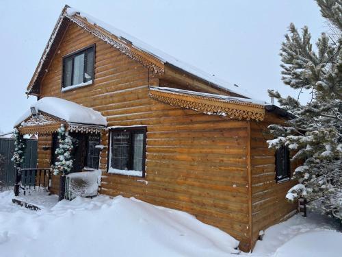 MalotimofeyevkaАккайын Eco House的雪地小木屋