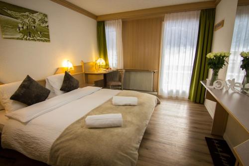 萨斯费布里斯托尔酒店的酒店客房 - 带一张大床和两个枕头