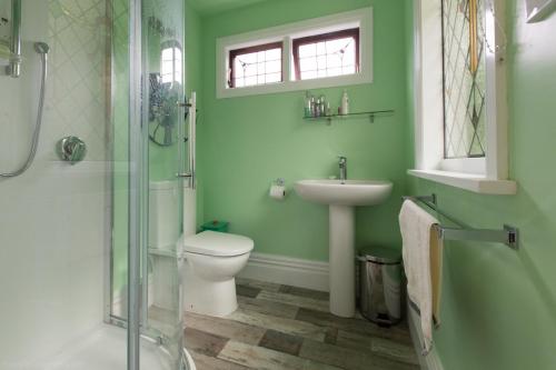 奥玛鲁玛丽布鲁克住宿加早餐旅馆的绿色浴室设有卫生间和水槽