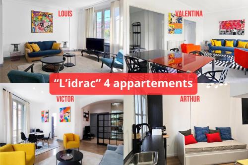 图卢兹L'Idrac, Appartements en Hyper centre的客厅照片的拼合