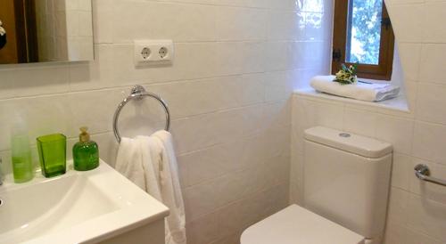 奥利瓦埃尔赛奇尔农家酒店的白色的浴室设有卫生间和水槽。