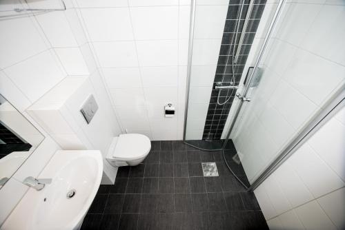 耶卢耶卢酒店的一间带卫生间和水槽的浴室
