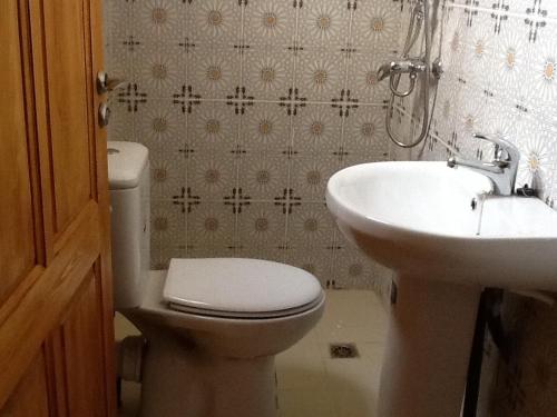 托泽尔托兹尔艾玛蒂娜酒店的一间带卫生间和水槽的浴室