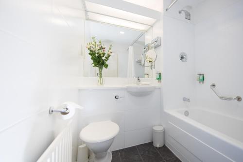 沃特福德杜利斯酒店的白色的浴室设有卫生间和水槽。