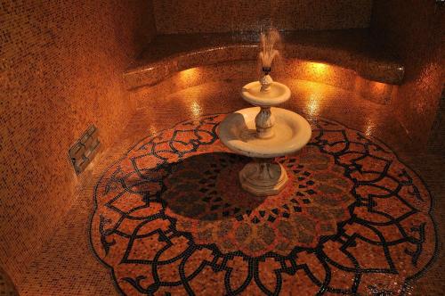 奇尼斯TH Cinisi - Florio Park Hotel的一个带马赛克地板的房间的喷泉