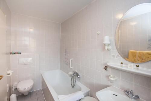博帕德加尔尼古德酒店的浴室配有盥洗池、卫生间和镜子。