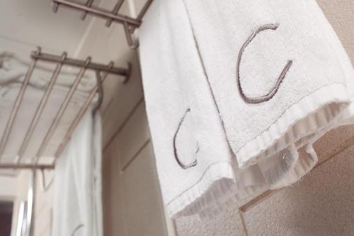香港Casa的把毛巾挂在房间的架子上