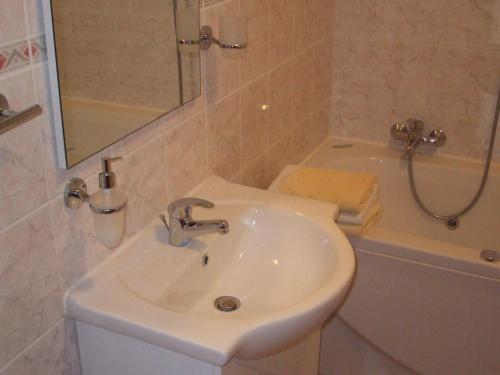 迪瓦查奥斯特利贾纳普拉尼尼住宿加早餐旅馆的一间带水槽、浴缸和镜子的浴室
