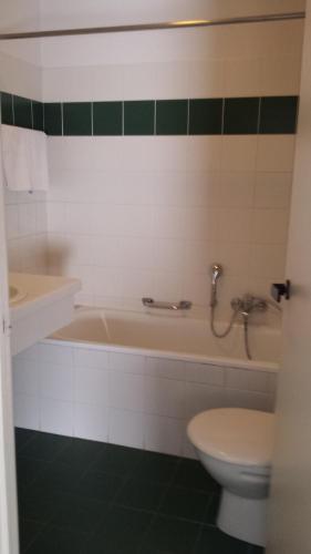 扎芬特姆扎分特姆霍贝酒店的带浴缸、卫生间和盥洗盆的浴室
