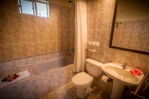 安加罗阿奥泰酒店的浴室配有卫生间、浴缸和水槽。