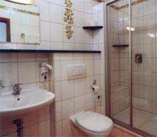 鲁塔希拉姆酒店的浴室配有卫生间、盥洗盆和淋浴。