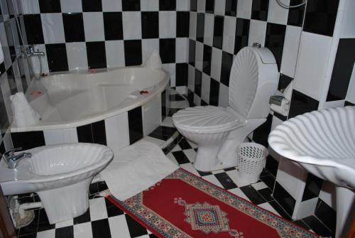 米德勒特米德勒特里亚德别墅酒店的带浴缸、卫生间和盥洗盆的浴室