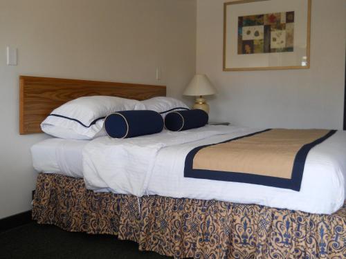 橡树溪Value Inn Motel - Milwaukee Airport South的一间卧室配有一张带两个枕头的床
