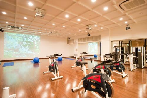 支笏湖鹤雅度假温泉酒店水之謌的健身中心和/或健身设施