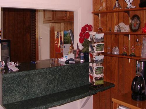 Morgantown摩根镇红地毯旅店&套房酒店的厨房配有柜台和台面