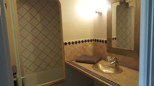 艾克斯莱班车站酒店的一间带水槽和镜子的浴室