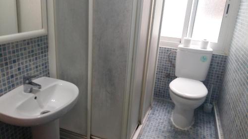穆尔西亚坎波伊膳食公寓酒店的一间带卫生间和水槽的浴室