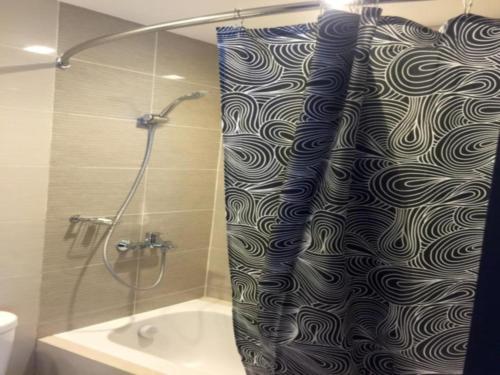 麦克坦麦丹新城行政一室公寓 的带浴缸的浴帘
