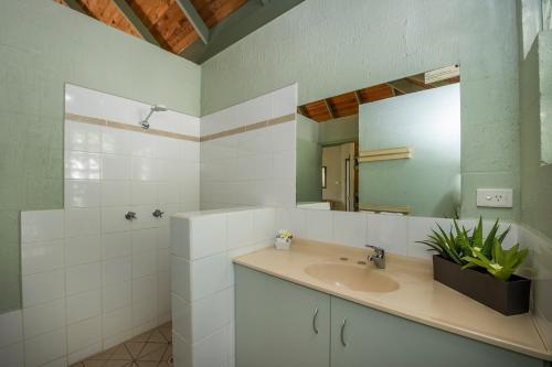 耐莉湾岛屿休闲度假酒店的一间带水槽和镜子的浴室