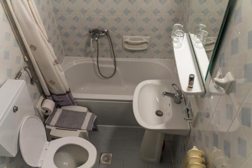 奥马洛斯诺斯奥马洛斯酒店的一间带卫生间和水槽的小浴室