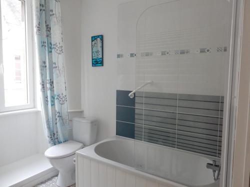 沙托兰The LightHouse Chambres à louer的白色的浴室设有浴缸和卫生间。