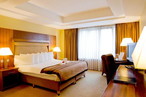 穆林加尔安妮布鲁克之家酒店的配有一张床和一张书桌的酒店客房