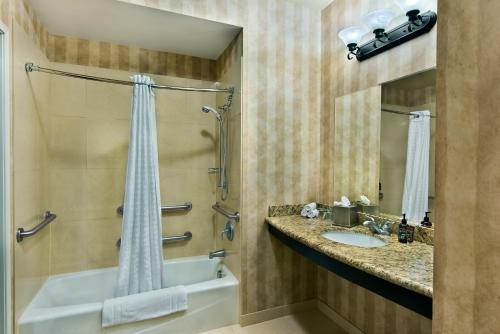 博伊西博伊西牛津套房酒店的带浴缸、水槽和淋浴的浴室
