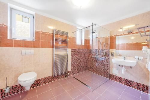 布拉格玛丽酒店 - 路易莎的一间带卫生间和水槽的浴室