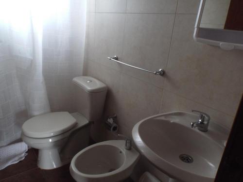 阿尔米隆温泉El Remanso De Almiron的浴室配有白色卫生间和盥洗盆。