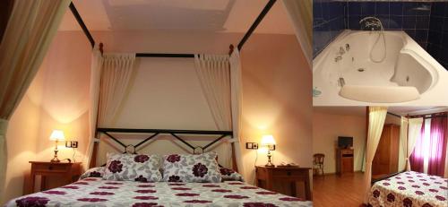 阿尔卡扎德三涓文塔埃尔莫林诺酒店的一间卧室配有一张床和浴缸
