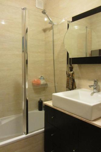 加亚新城Apartamento Superior Helena's Porto Corner的一间带水槽和淋浴的浴室