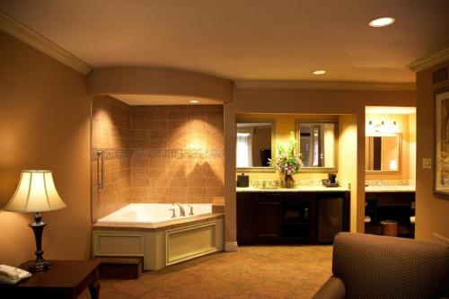 新奥尔良Best Western Plus French Quarter Courtyard Hotel的带浴缸和盥洗盆的大浴室