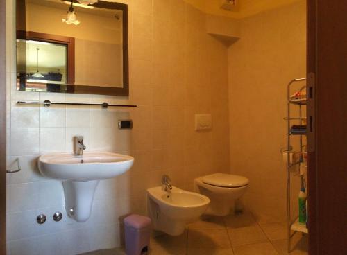 布亚Agriturismo San Floreano的一间带水槽和卫生间的浴室