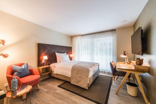 Hotel My Way Zürich Wallisellen客房内的一张或多张床位