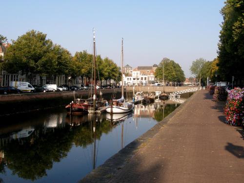 济里克泽De Oude Haven的一群船停靠在河里
