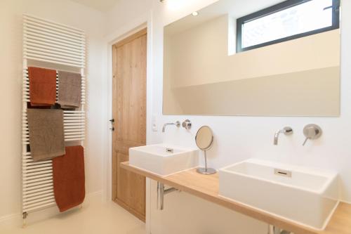 根特西班牙法院公寓的浴室设有2个水槽和镜子