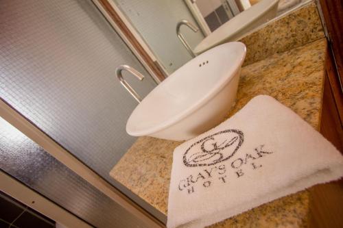 阿西里弗Grays Oak Hotel的浴室设有卫生间,并在柜台上提供毛巾