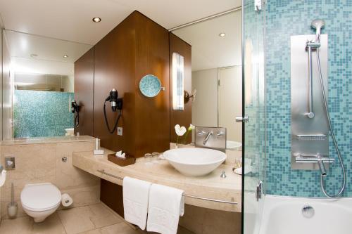 因斯布鲁克朋兹酒店的一间带水槽、卫生间和淋浴的浴室
