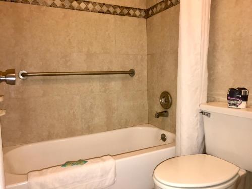 佛罗里达市佛罗里达市经济型住宿酒店的一间带卫生间和浴缸的浴室
