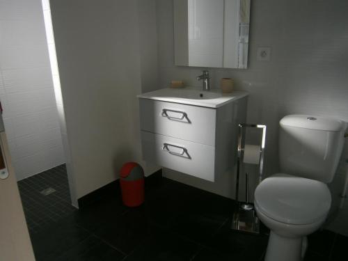 希农舍兹丽萨住宿加早餐旅馆的浴室配有白色卫生间和盥洗盆。