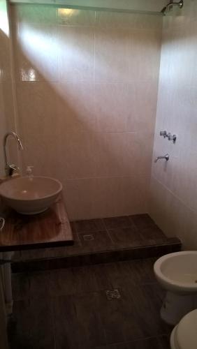 巴克罗斯Casita Vaqueros的一间带水槽和卫生间的浴室