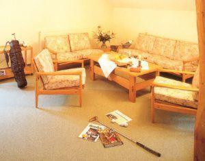 瓦伦多夫布拉尔恩特高尔夫酒店的带沙发和桌椅的客厅