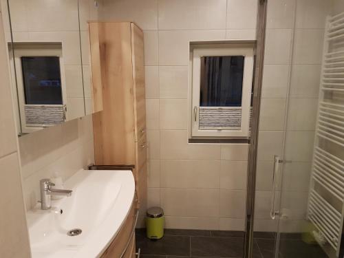 RantenHaus Speck`n的一间带水槽和淋浴的浴室