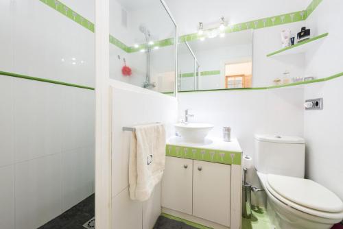 马德里General Peron Picasso的一间带卫生间、水槽和镜子的浴室