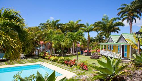 查尔斯城埃米塔日酒店的一座带游泳池和棕榈树的房子