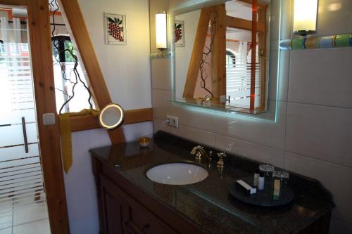 伊尔梅瑙Pavillon an der Ilm的一间带水槽和镜子的浴室