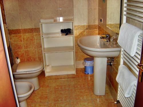 bedizzoleAgriturismo SANGALLO的一间带卫生间和水槽的浴室