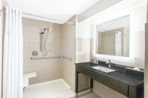 尼亚加拉瀑布尼亚加拉瀑布温德姆集团温盖特酒店的一间带水槽和淋浴的浴室