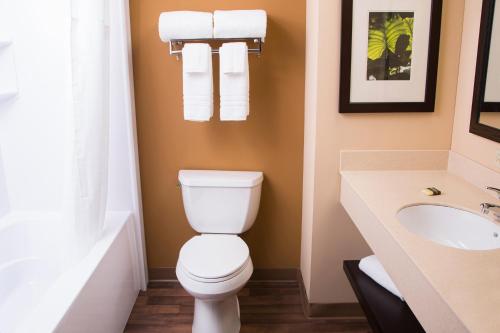 美国拉斯维加斯市中心区长住酒店的一间浴室