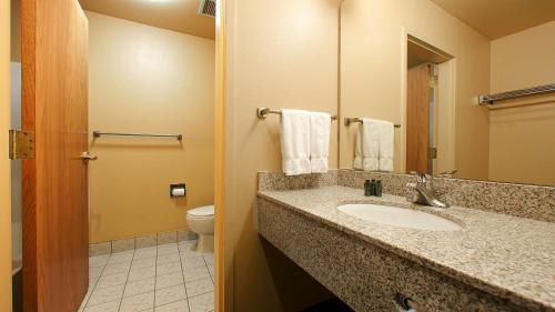 加德纳维尔托帕斯湖贝斯特韦斯特酒店的一间带水槽和卫生间的浴室